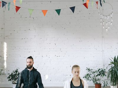 Minimalist room design for zen yoga practice.